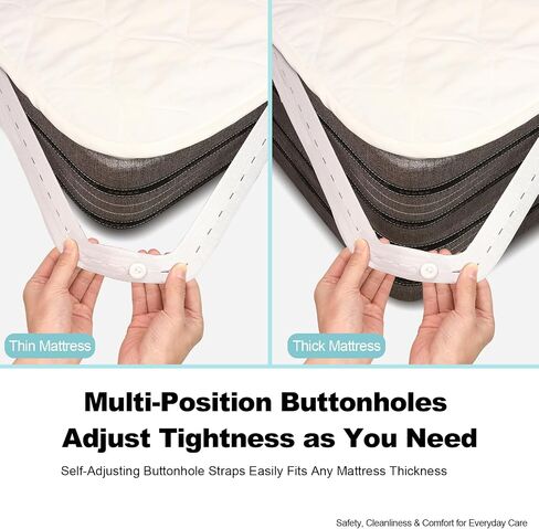 Waterproof Mattress Protector Queen Size 60"x80"– Incontinence Bed Pad with TPU Backing, Adjustable Straps Fits 4-21" Deep Mattresses, Soft Quilted & Machine Washable, Breathable & Non-Slip in Saudi Arabia