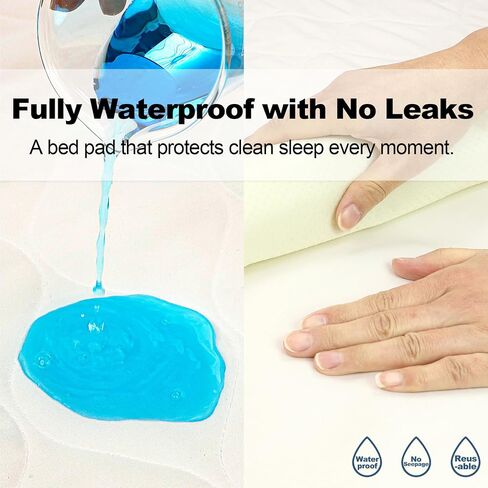 Waterproof Mattress Protector Queen Size 60"x80"– Incontinence Bed Pad with TPU Backing, Adjustable Straps Fits 4-21" Deep Mattresses, Soft Quilted & Machine Washable, Breathable & Non-Slip in Saudi Arabia