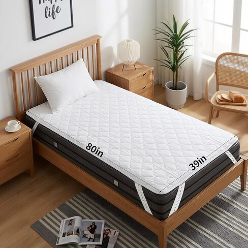 Waterproof Mattress Protector Queen Size 60"x80"– Incontinence Bed Pad with TPU Backing, Adjustable Straps Fits 4-21" Deep Mattresses, Soft Quilted & Machine Washable, Breathable & Non-Slip in Saudi Arabia