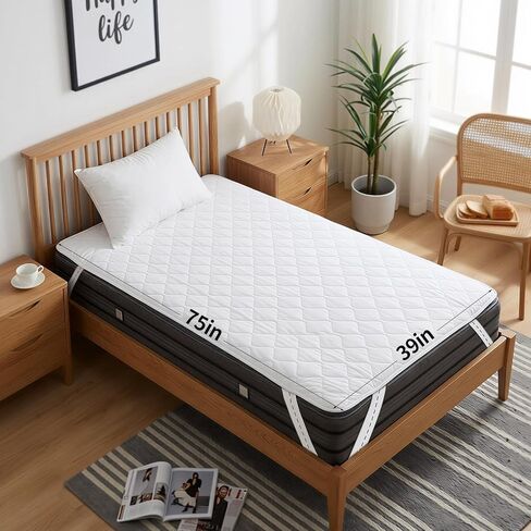 Waterproof Mattress Protector Queen Size 60"x80"– Incontinence Bed Pad with TPU Backing, Adjustable Straps Fits 4-21" Deep Mattresses, Soft Quilted & Machine Washable, Breathable & Non-Slip in Saudi Arabia