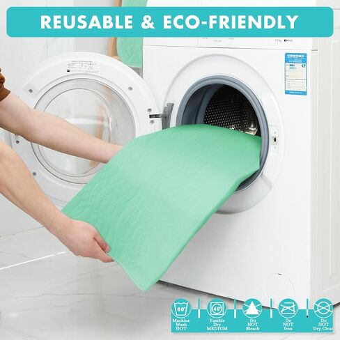 Bunlitent Washable Underpads, 36" x 38", 4 Pack, Green, Heavy Absorbency Reusable Bedwetting Incontinence Pads for Kids, Adults, Elderly, and Pets in Kuwait