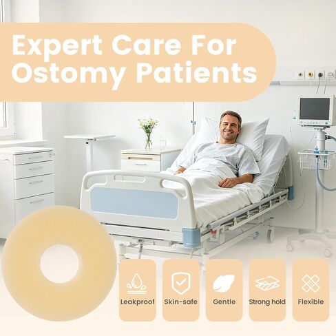50 PCS 2mm Ostomy Barrier Rings, Medical Hydrocolloid Colostomy Supplies, Moldable Barrier Rings for Ostomy Bag, Suitable for Colostomy, Ileostomy and Urostomy, Skin-Friendly, Leak-Proof Seal in Saudi Arabia