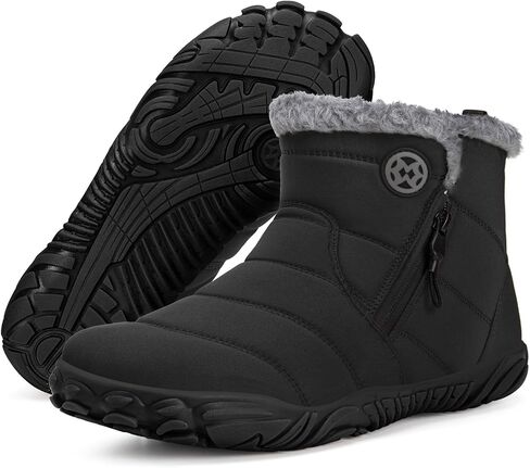 Hsyooes Womens Mens Barefoot Boots Winter Snow Boots Wide Width | Warm Ankle Booties,Fur Lined,Zero Drop Sole,Wide Toe Box in Saudi Arabia