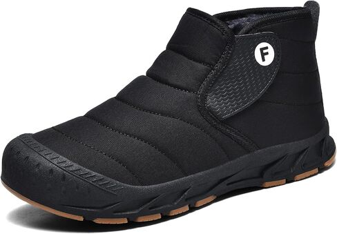 Men's Winter Snow Boots Water Resistant Slip On Warm Faux Fur Lined Ankle Boot Non Slip for Outdoor Casual Walking Shoes in Saudi Arabia