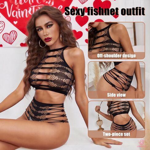 Sexy Lingerie Sets for Women Sexy-Segmented, Fishnet Lenceria Sexy Para Cojer, Lingerie Set Ultra-High Stretch Sleepwear for Women in Saudi Arabia