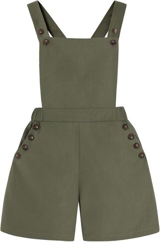 Girls Shortalls Romper with Pockets, Sleeveless Cross Back Overall Shorts for Kids in Kuwait