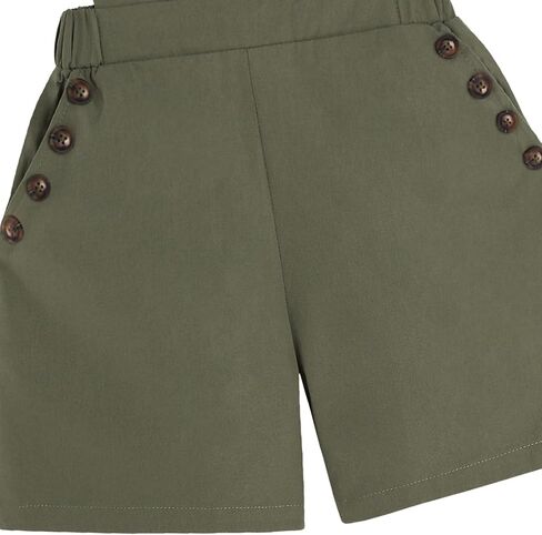 Girls Shortalls Romper with Pockets, Sleeveless Cross Back Overall Shorts for Kids in Kuwait