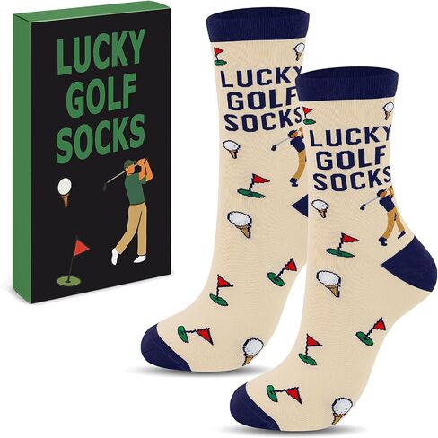 Lucky Golf Socks for Golfer,Father's Day Birthday Gift Novelty Socks,Golfing Accessories Presents for Dad in Saudi Arabia