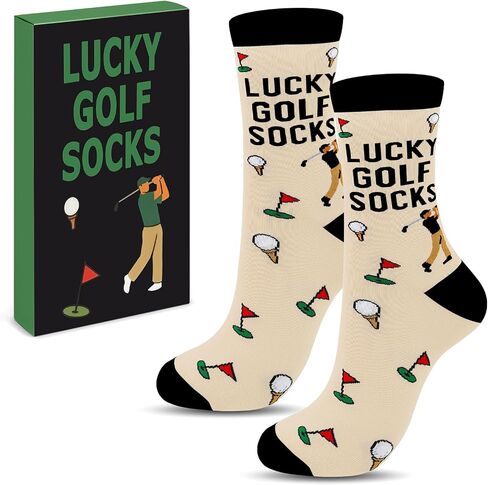 Lucky Golf Socks for Golfer,Father's Day Birthday Gift Novelty Socks,Golfing Accessories Presents for Dad in Kuwait