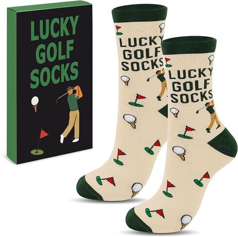 Lucky Golf Socks for Golfer,Father's Day Birthday Gift Novelty Socks,Golfing Accessories Presents for Dad in Kuwait