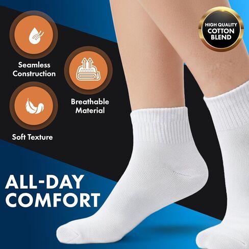 Debra Weitzner Diabetic Ankle Socks Mens Womens Non-binding Socks Loose Fit 12 Pairs Beige in Kuwait