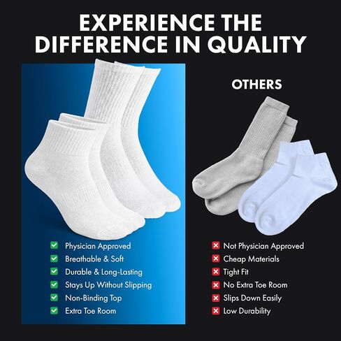 Debra Weitzner Diabetic Ankle Socks Mens Womens Non-binding Socks Loose Fit 12 Pairs Beige in Kuwait