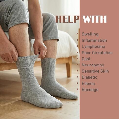 Kodal Diabetic Socks for Men Women Copper Infused Seamless No-Binding Orthopedic Socks for Swollen Feet Edema Foot in Saudi Arabia