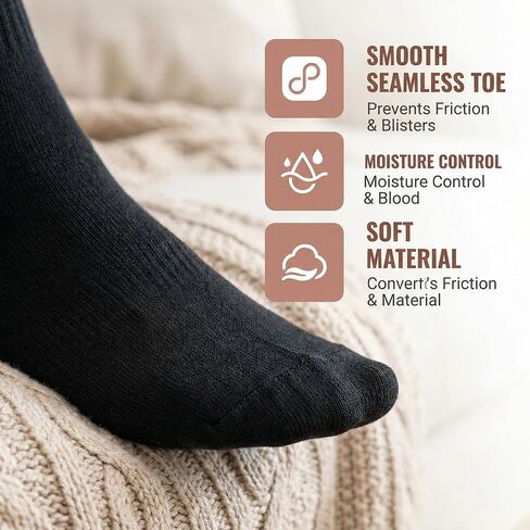 Kodal Diabetic Socks for Men Women Copper Infused Seamless No-Binding Orthopedic Socks for Swollen Feet Edema Foot in Saudi Arabia