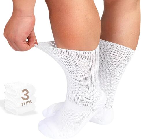 Kodal Copper Infused Diabetic Socks Non-Binding Seamless Orthopedic Ankle/Crew Socks for Swollen Feet Edema & Foot Neuropathy in Saudi Arabia