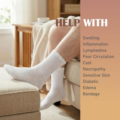 Kodal Copper Infused Diabetic Socks Non-Binding Seamless Orthopedic Ankle/Crew Socks for Swollen Feet Edema & Foot Neuropathy in Saudi Arabia