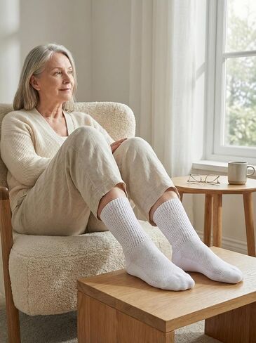 Kodal Copper Infused Diabetic Socks Non-Binding Seamless Orthopedic Ankle/Crew Socks for Swollen Feet Edema & Foot Neuropathy in Saudi Arabia