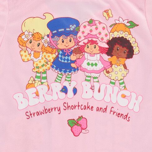 قميص جيرسيه بيسبول للفتيات من Strawberry Shortcake، قميص برسومات أمامية بأزرار، مقاسات الأطفال 7-16 in Kuwait