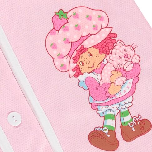 قميص جيرسيه بيسبول للفتيات من Strawberry Shortcake، قميص برسومات أمامية بأزرار، مقاسات الأطفال 7-16 in Kuwait