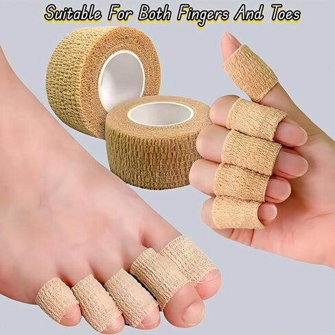 6 Pack Self Adhesive Bandages 1"x5yds, Elastic Cohesive Wrap Tape for Sports Injuries, First Aid, Ankle Wrist, No Clips or Sticky Residue, Breathable Skin Tone for Humans & Pets in Saudi Arabia