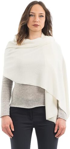 Dalle Piane Cashmere Womens Wool Cashmere Blend Stole | Wedding ceremony and evening shawl, 24x73in, four seasons, wool cashmere, elegant gift for women, Made in Italy in Saudi Arabia