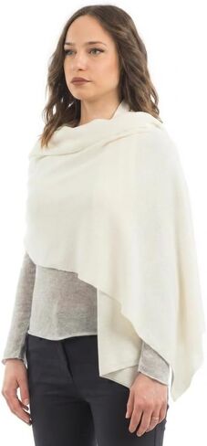 Dalle Piane Cashmere Womens Wool Cashmere Blend Stole | Wedding ceremony and evening shawl, 24x73in, four seasons, wool cashmere, elegant gift for women, Made in Italy in Saudi Arabia