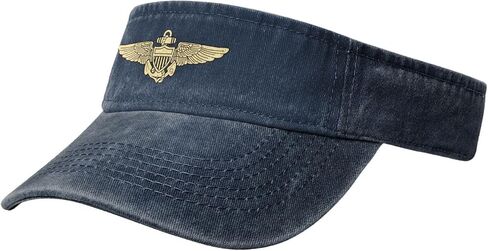 Naval Aviator Pilot Wings Sport Sun Visor Hats Cotton Ball Caps Empty Top Baseball Sun Cap for Men Women Black in Saudi Arabia