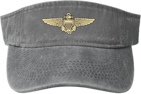 Naval Aviator Pilot Wings Sport Sun Visor Hats Cotton Ball Caps Empty Top Baseball Sun Cap for Men Women Black in Saudi Arabia