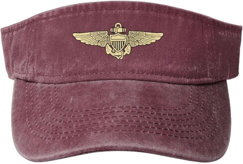Naval Aviator Pilot Wings Sport Sun Visor Hats Cotton Ball Caps Empty Top Baseball Sun Cap for Men Women Black in Saudi Arabia