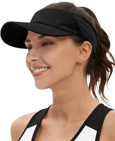 Sports Sun Visors Hat Women Men UV Protection,Summer Lightweight Cooling Stretchy Visor Sun Hats for Running,Tennis,Golf in Kuwait