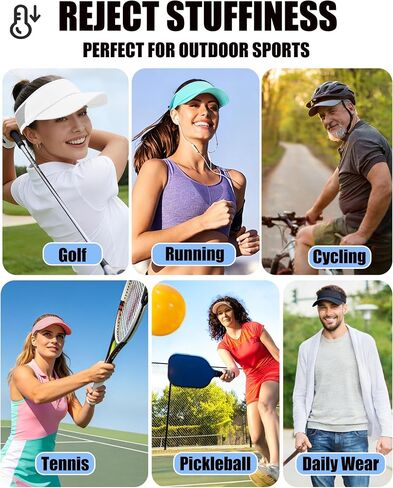 Sports Sun Visors Hat Women Men UV Protection,Summer Lightweight Cooling Stretchy Visor Sun Hats for Running,Tennis,Golf in Kuwait