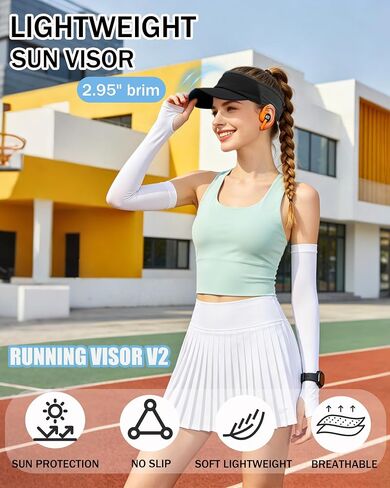 Sports Sun Visors Hat Women Men UV Protection,Summer Lightweight Cooling Stretchy Visor Sun Hats for Running,Tennis,Golf in Kuwait