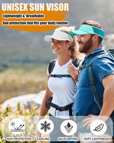 Sports Sun Visors Hat Women Men UV Protection,Summer Lightweight Cooling Stretchy Visor Sun Hats for Running,Tennis,Golf in Kuwait
