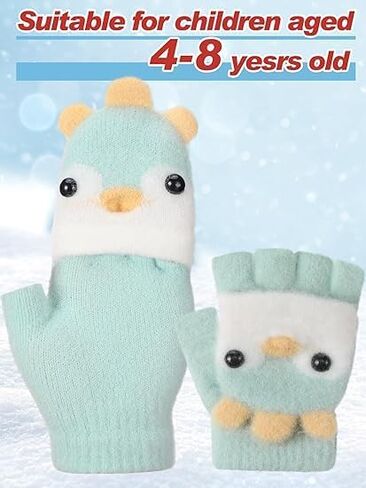Cartoon Chick Toddler Gloves, Warm Finger-Separated Winter Gloves For Boys And Girls Outdoor Wear (Pink) in Kuwait