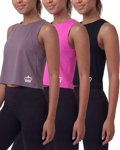 Juicy Couture نسائي قياس جاف اقتصاص تانك العضلات تمرين رياضي رياضي بدون كم نادي رياضي ركض رياضات نشيط يلف الرطوبة in Kuwait