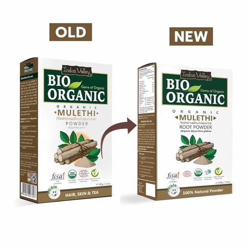 INDUS VALLEY 100% Organic Licorice Root Powder, Natural Pure Mulethi Powder | Yashimadhu | Liquorice | Glycyrrhiza Glabra | Hair And Skin Care (100 G (Pack Of 1)) in Saudi Arabia