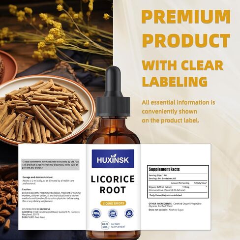Licorice Root Liquid Extract | Glycyrrhiza Glabra | Supports Respiratory & Adrenal Health | Alcohol-Free, 60ml Vegan Tincture in Saudi Arabia