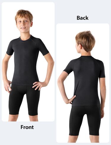 Niksa 2/3 Pack Boys Compression Shirt Short Sleeve Undershirt Youth Athletic Shirt Basketball Football Base T-Shirt in Saudi Arabia