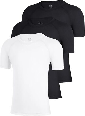 Niksa 2/3 Pack Boys Compression Shirt Short Sleeve Undershirt Youth Athletic Shirt Basketball Football Base T-Shirt in Saudi Arabia