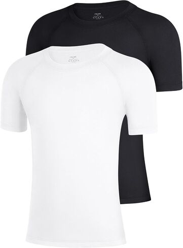 Niksa 2/3 Pack Boys Compression Shirt Short Sleeve Undershirt Youth Athletic Shirt Basketball Football Base T-Shirt in Saudi Arabia