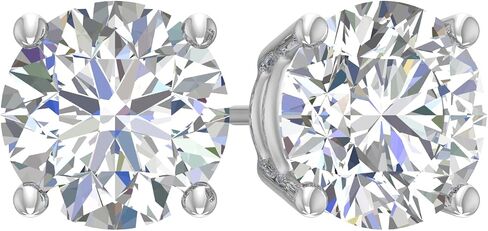 0.25 Ct - 10 Ct Round Cut Lab-Grown Diamond 4-Prong Stud Earrings in 14K Gold (VS2-SI1 Clarity) Screwback & Pushback Option in Saudi Arabia