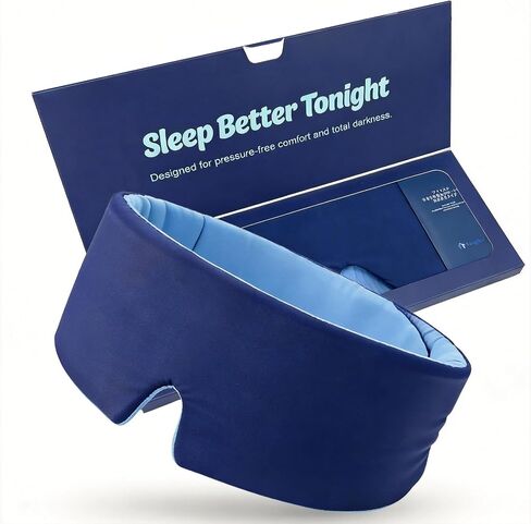 Sleep Mask for Men & Women, Blackout Eye Mask for Sleeping, Hypoallergenic Ultra-Lightweight Full Coverage Blindfold with Quiet Adjustable Strap, Reversible & Cooling – for Airplane Travel in Kuwait