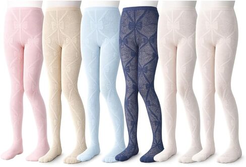 Girls Lace Tights, 6 Pairs, 100% Nylon, Made in Taiwan in Saudi Arabia