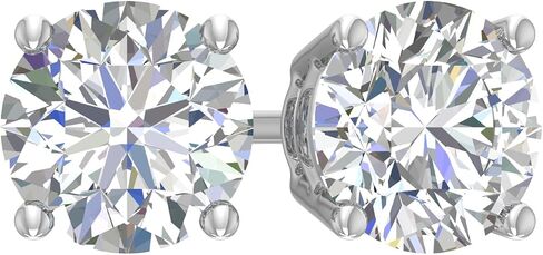 0.25 Ct - 10 Ct Round Cut Lab-Grown Diamond 4-Prong Stud Earrings in 14K Gold (VS2-SI1 Clarity) Screwback & Pushback Option in Saudi Arabia