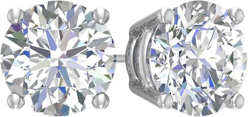 0.25 Ct - 10 Ct Round Cut Lab-Grown Diamond 4-Prong Stud Earrings in 14K Gold (VS2-SI1 Clarity) Screwback & Pushback Option in Saudi Arabia