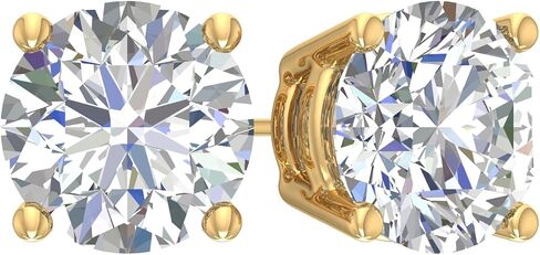 0.25 Ct - 10 Ct Round Cut Lab-Grown Diamond 4-Prong Stud Earrings in 14K Gold (VS2-SI1 Clarity) Screwback & Pushback Option in Saudi Arabia
