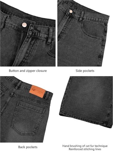 شورت جينز فضفاض للرجال من Comdecevis مقاس فضفاض Jorts Vintage مغسول كاجوال من قماش الدنيم in Kuwait