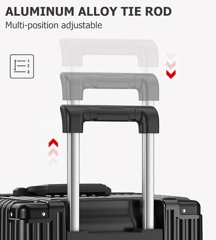 feilario 30in Super Large Captain Aluminum Frame Hardside Spinner Wheels Luggage, Removable Wheels Zipperless Checked Suitcase with Cup Holder/Phone Holder (Silver,30in) in Saudi Arabia