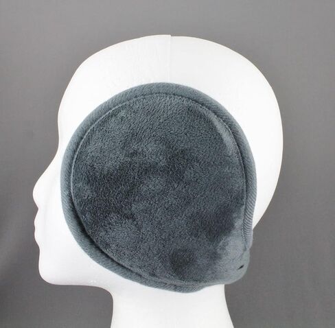 Dark Grey Gray fleece ear muffs warmers behind head under hair 4.75 inch wide ear covers faux fur lined in Kuwait