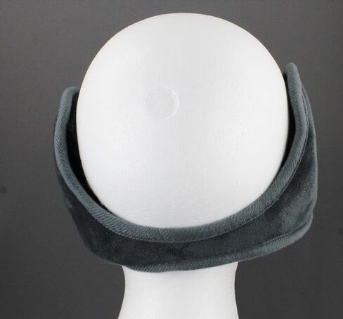 Dark Grey Gray fleece ear muffs warmers behind head under hair 4.75 inch wide ear covers faux fur lined in Kuwait